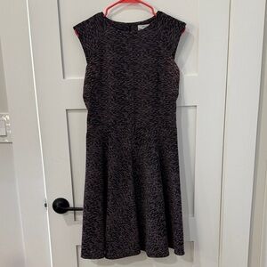 MM Lafleur Textured Black and Pink Midi Dress